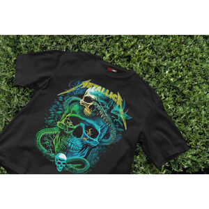 Band rock T-shirt | Metallic Skull and Snakes T-shirt | Graphic Tee |Rock Band